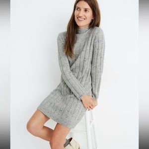 Madewell Women’s Donegal Rolled Mockneck Sweater Dress Size XXS | Heather Grey
